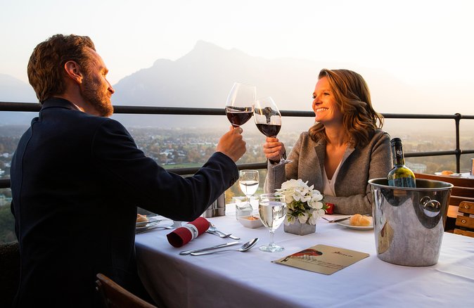 Mozart Concert and Dinner or VIP Dinner at Fortress Salzburg with River Cruise - Dinner with a view: Panorama restaurant at the top